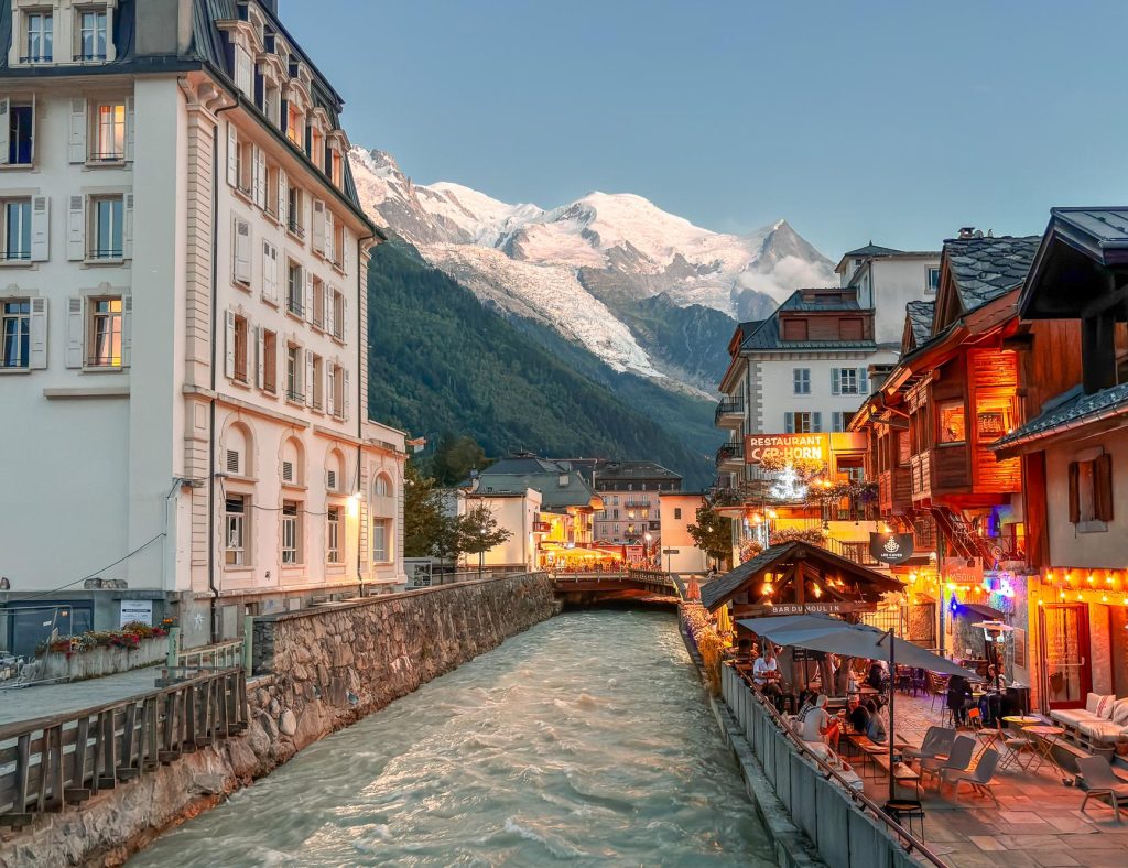 Chamonix Evening Mont Blanc and River Arve, France — fine art photograph – view 2
