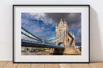 Tower Bridge dominates this view over the River Thames, its stone towers