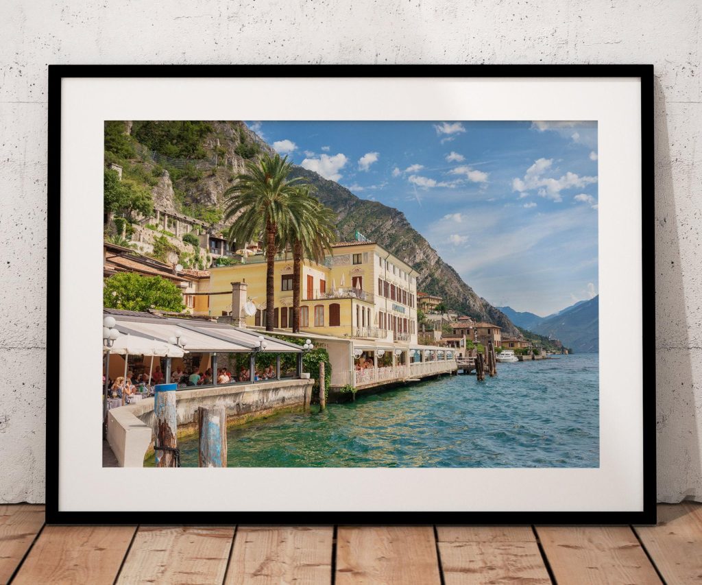 Limone Lakeside Cafés, Italy — fine art photograph