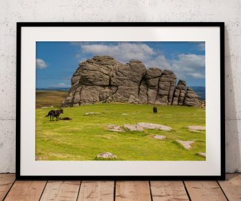 Haytor Rocks rise above the open landscape of Dartmoor