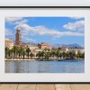 The waterfront of Split stretches across the frame, Croatia
