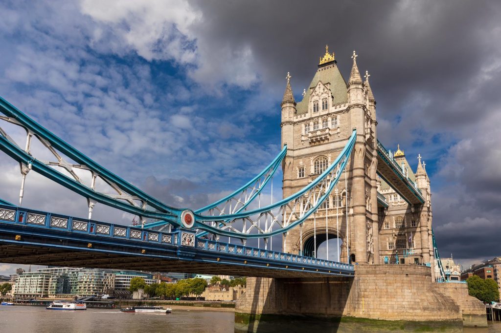 Tower Bridge dominates this view over the River Thames, its stone towers – view 2