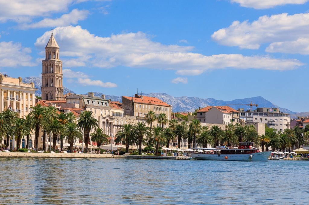 The waterfront of Split stretches across the frame, Croatia – view 2