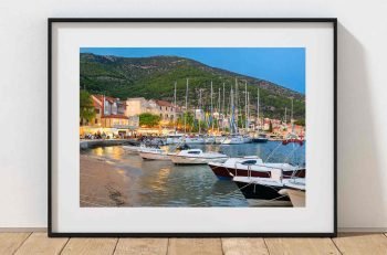 Bol harbour on the island of Brac is captured in the evening, Croatia