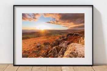 Carshead Rocks Sunset Hope Valley, Peak District — fine art photograph