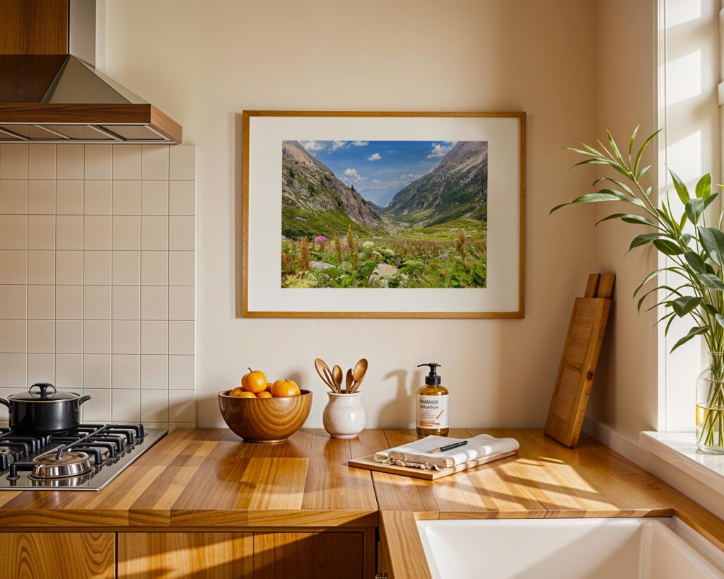 Wildflowers and grasses frame a view into the Bérard Valley near Vallorcine, France – view 10