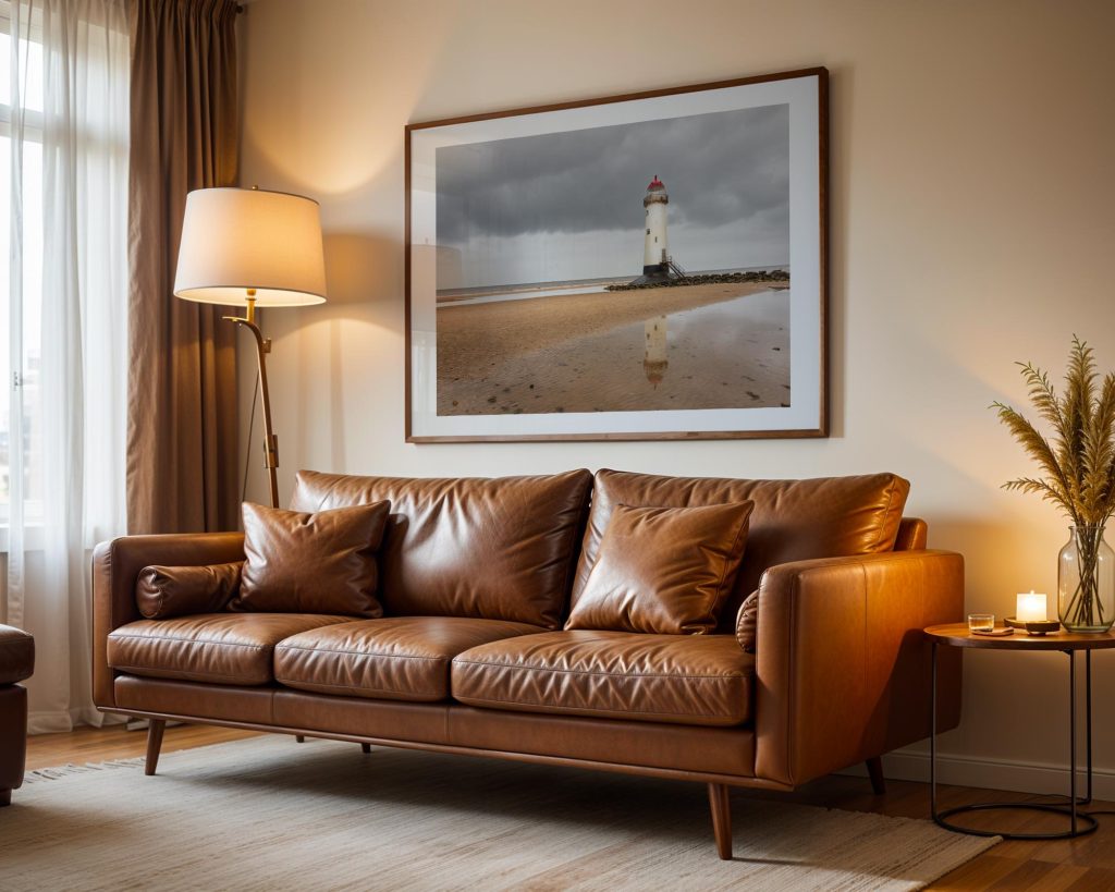 Talacre Lighthouse rises from the shoreline at Point of Ayr, North Wales – view 6