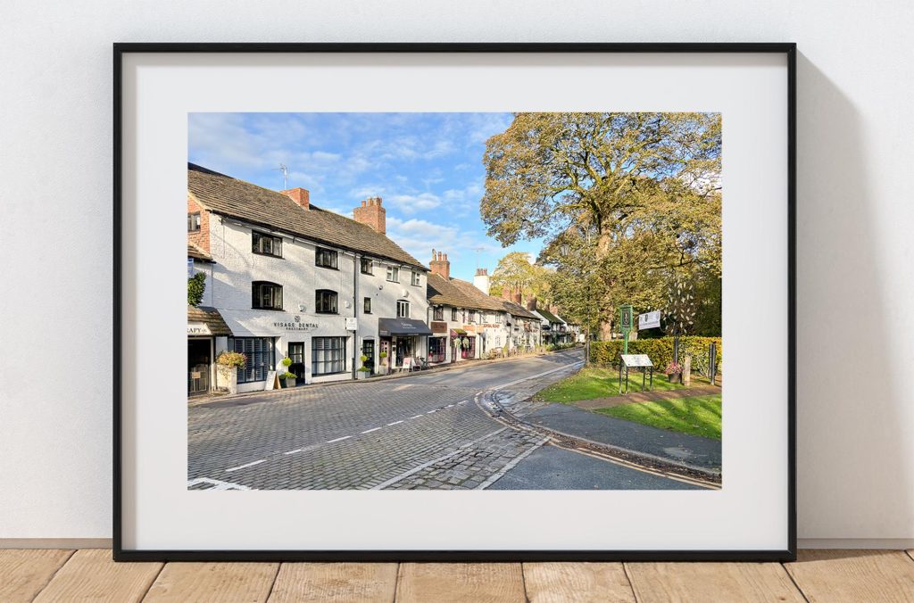 Prestbury’s historic village centre is captured in this Cheshire street scene