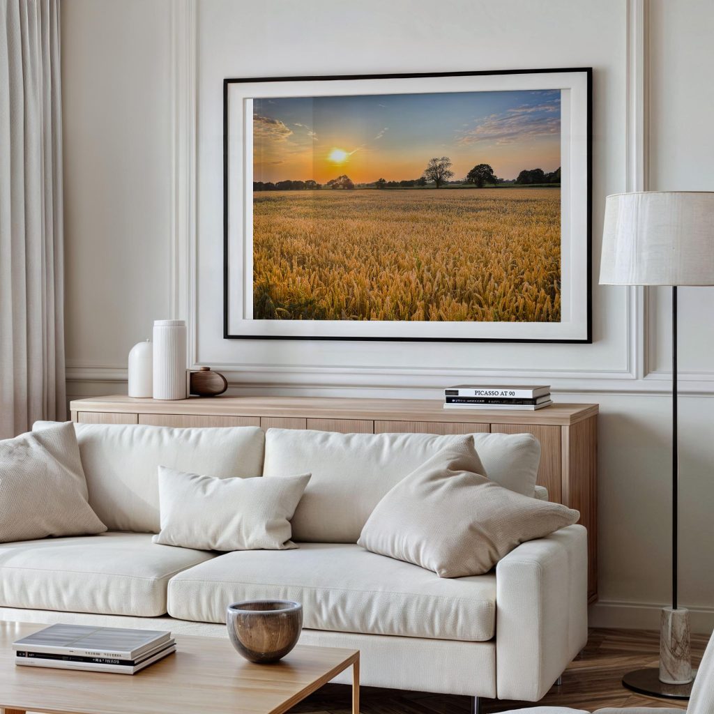 Late summer light settles across a golden wheat field in Cheshire – view 5