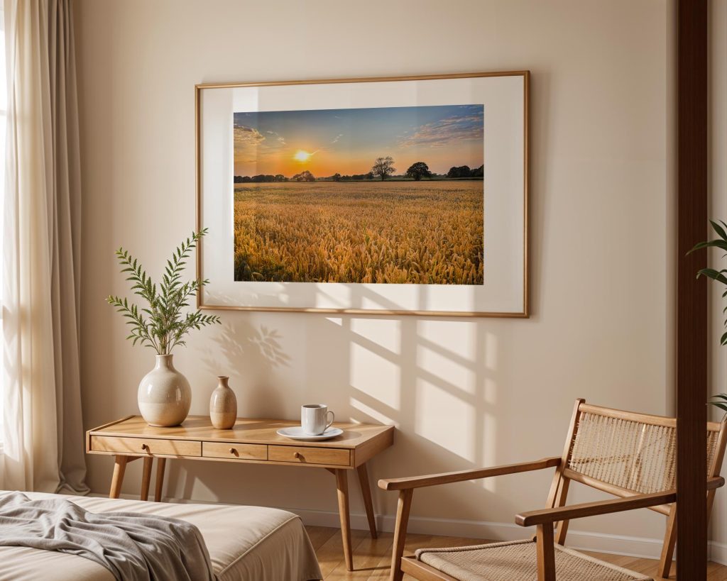 Late summer light settles across a golden wheat field in Cheshire – view 6
