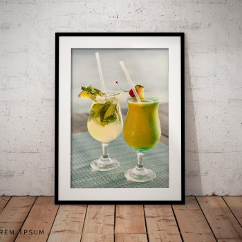 Two colourful pina coladas provide the focus of this Caribbean scene on the Richard Haynes Boardwalk in Hastings