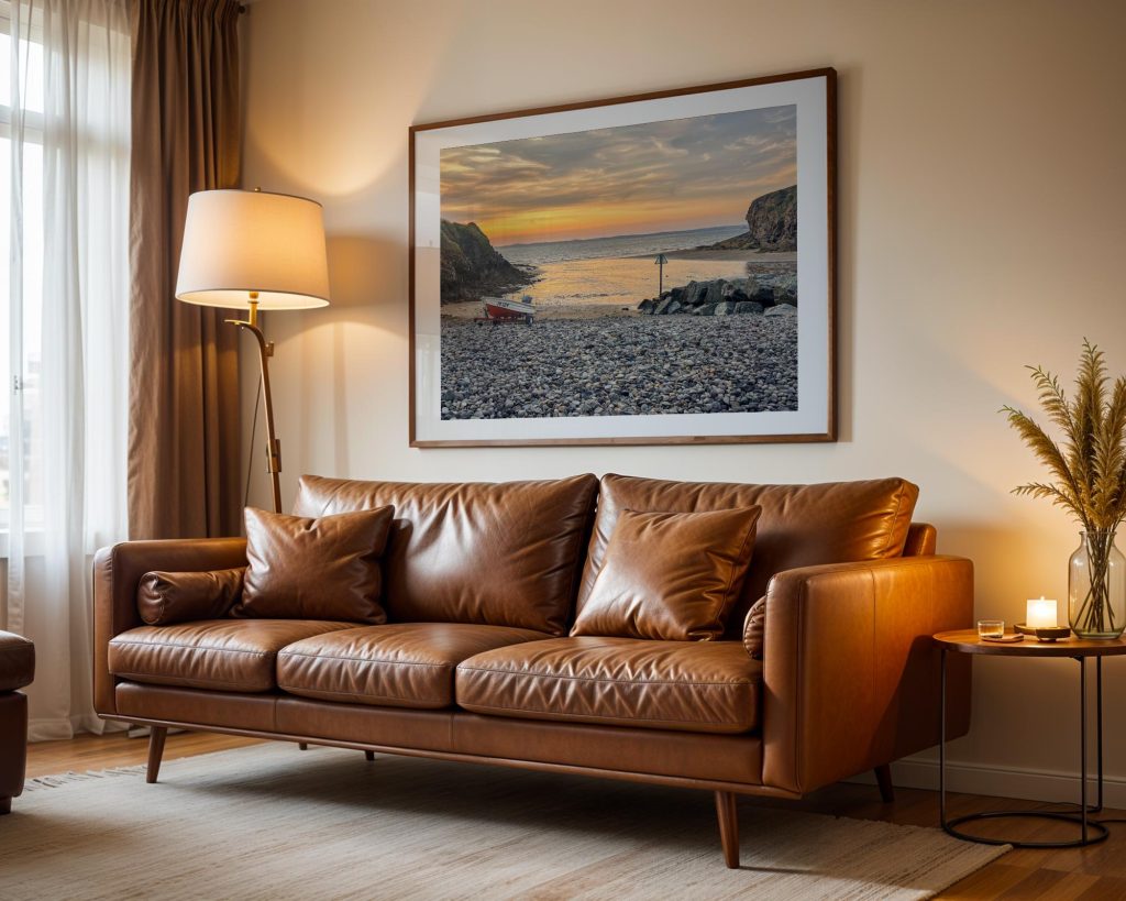 Little Haven Beach is caught in warm evening light as the tide recedes, Wales – view 7