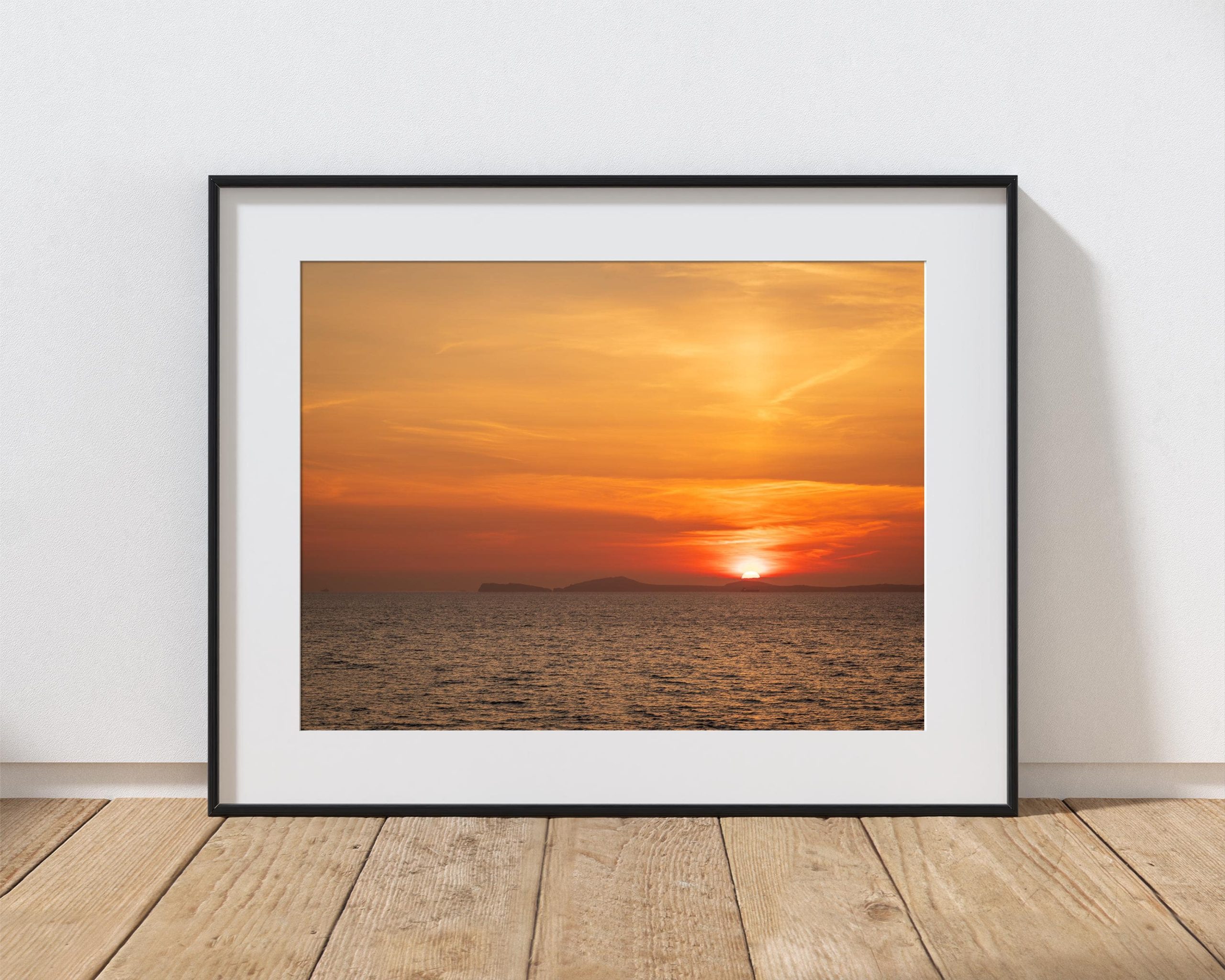 il_fullxfull.8344911583_p7g2.jpg From Little Haven, the sun sinks towards the horizon beyond the St Davids Peninsula, filling the sky, Wales
