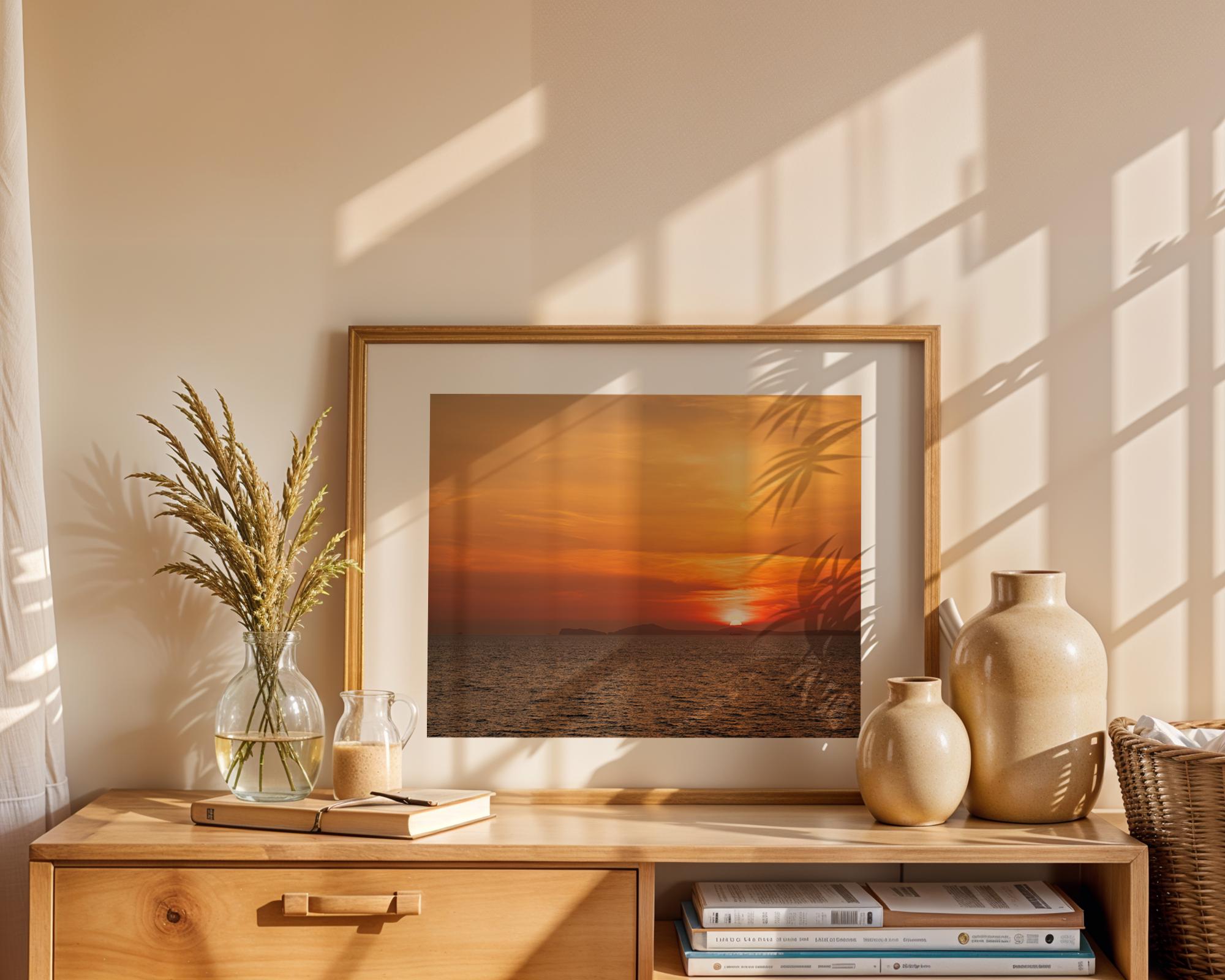 From Little Haven, the sun sinks towards the horizon beyond the St Davids Peninsula, filling the sky, Wales – view 5