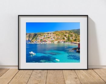 Assos Village Harbour Print, Kefalonia