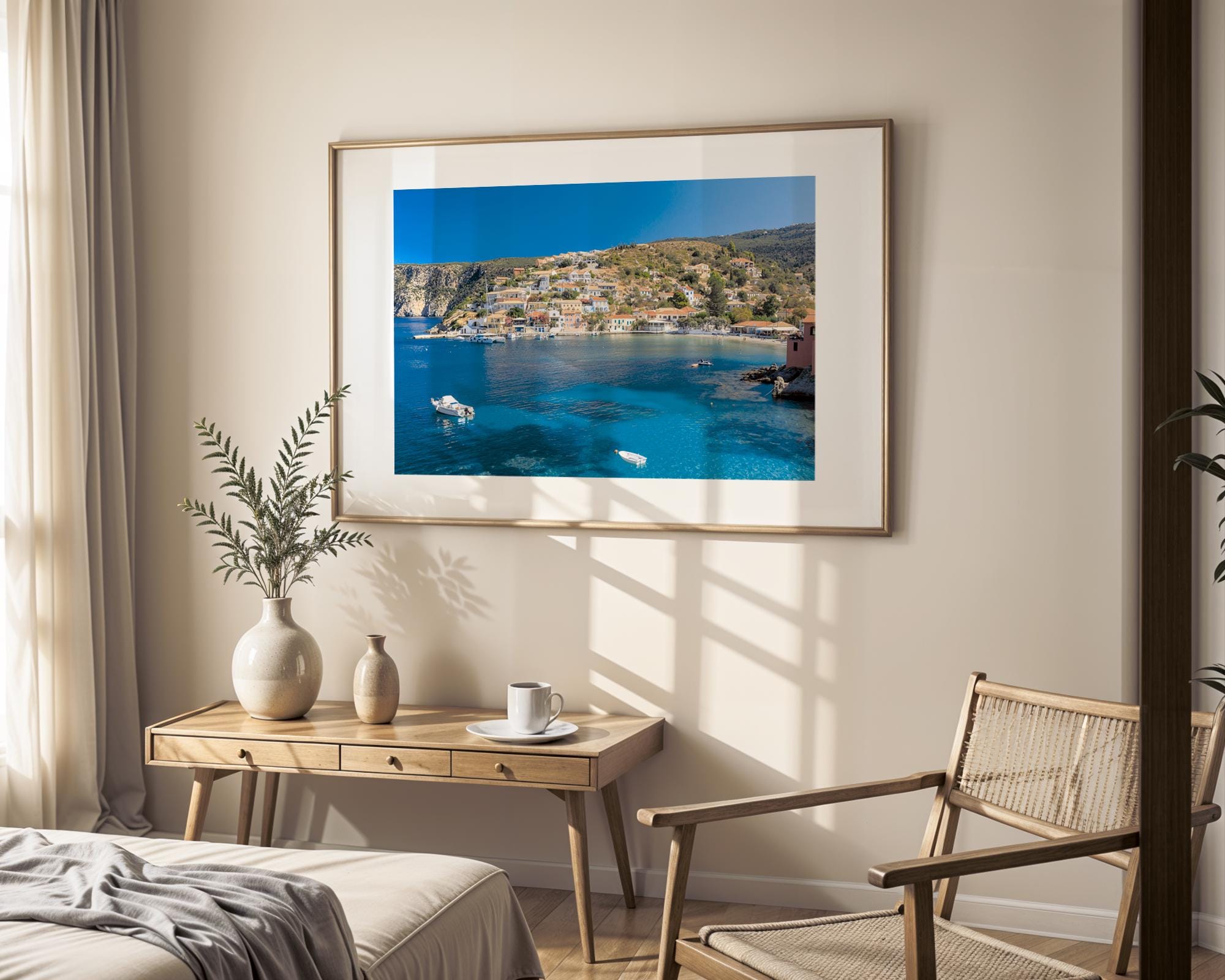 Assos Village Harbour Print, Kefalonia - Image 4