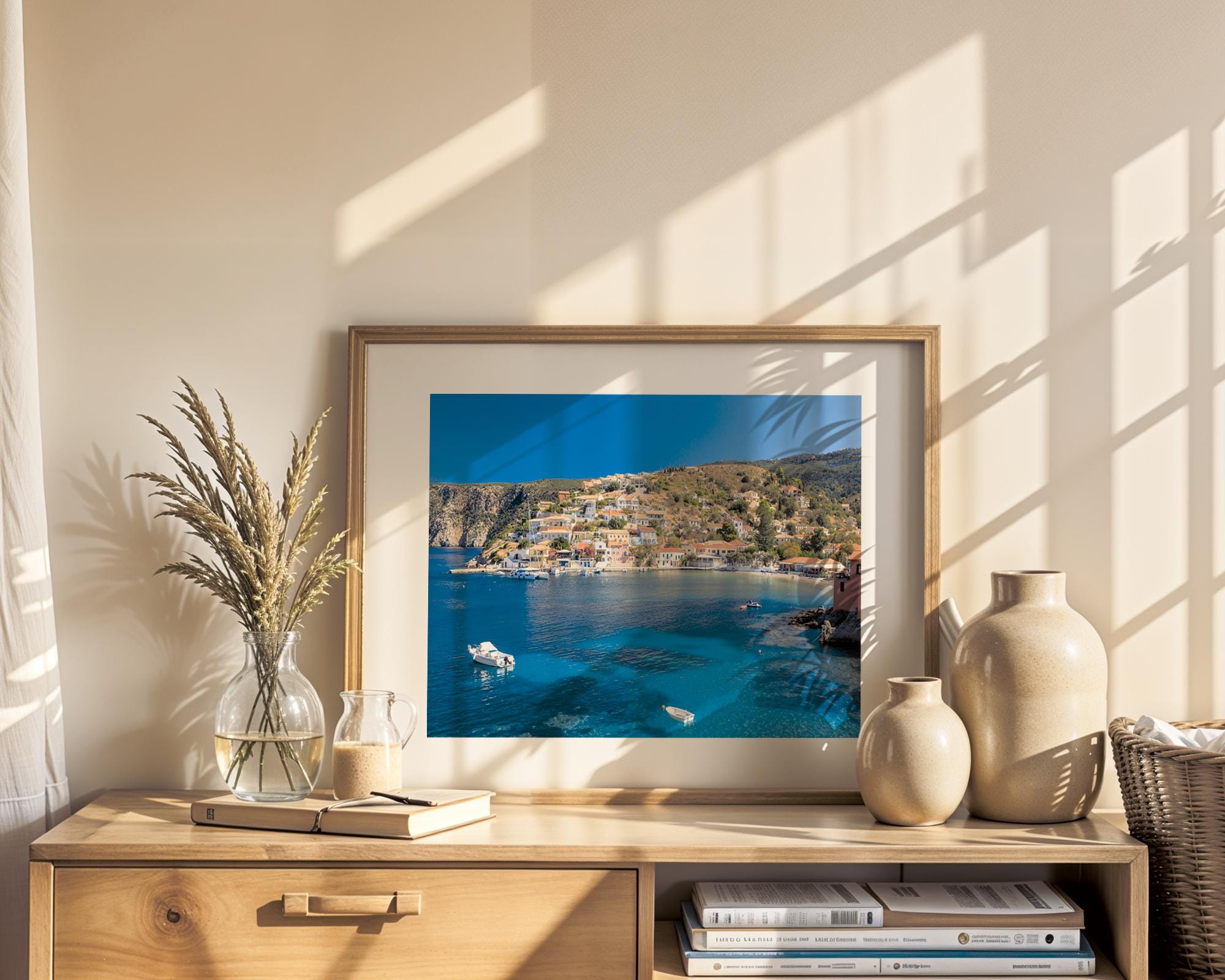 Assos Village Harbour Print, Kefalonia - Image 5