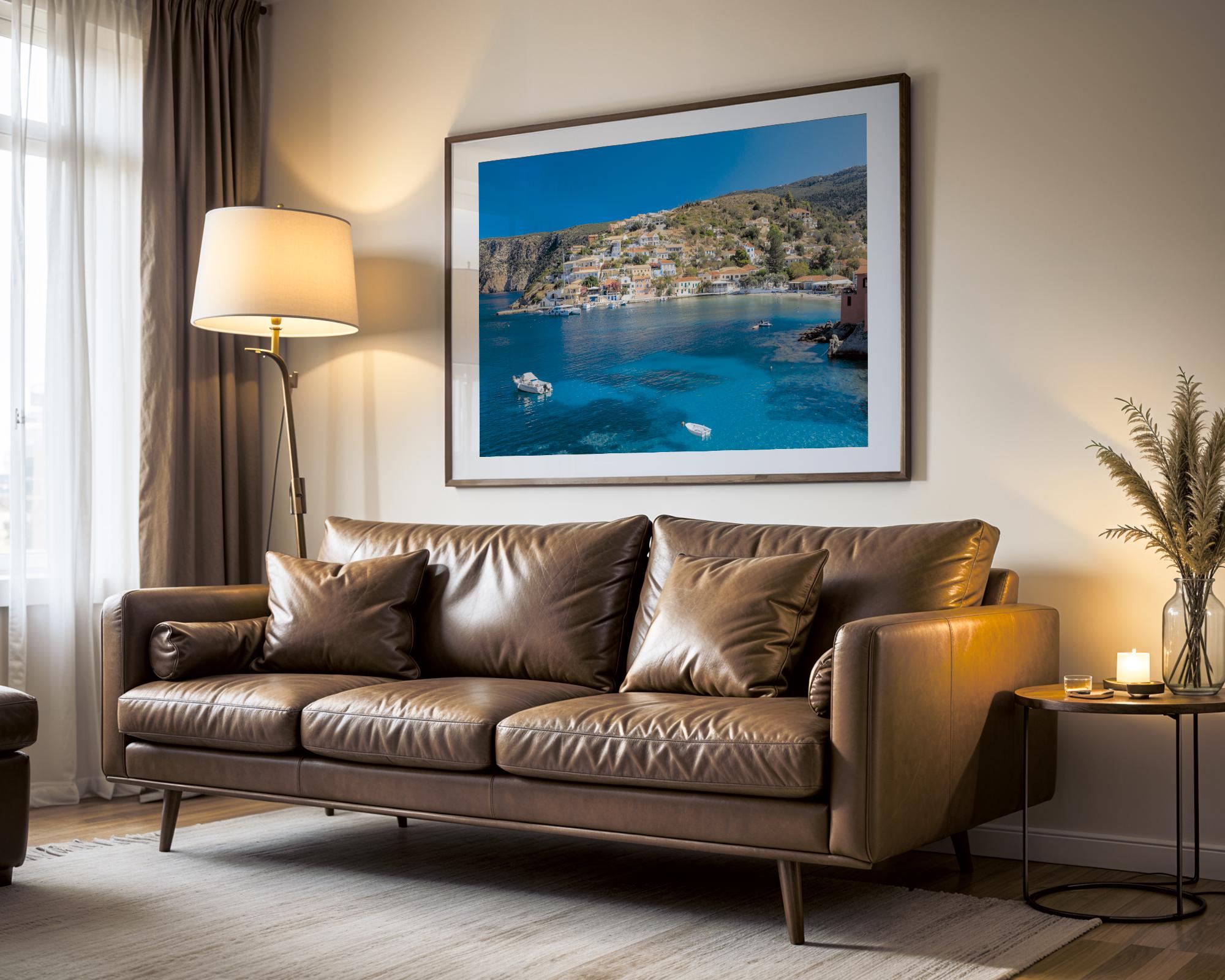 Assos Village Harbour Print, Kefalonia - Image 7