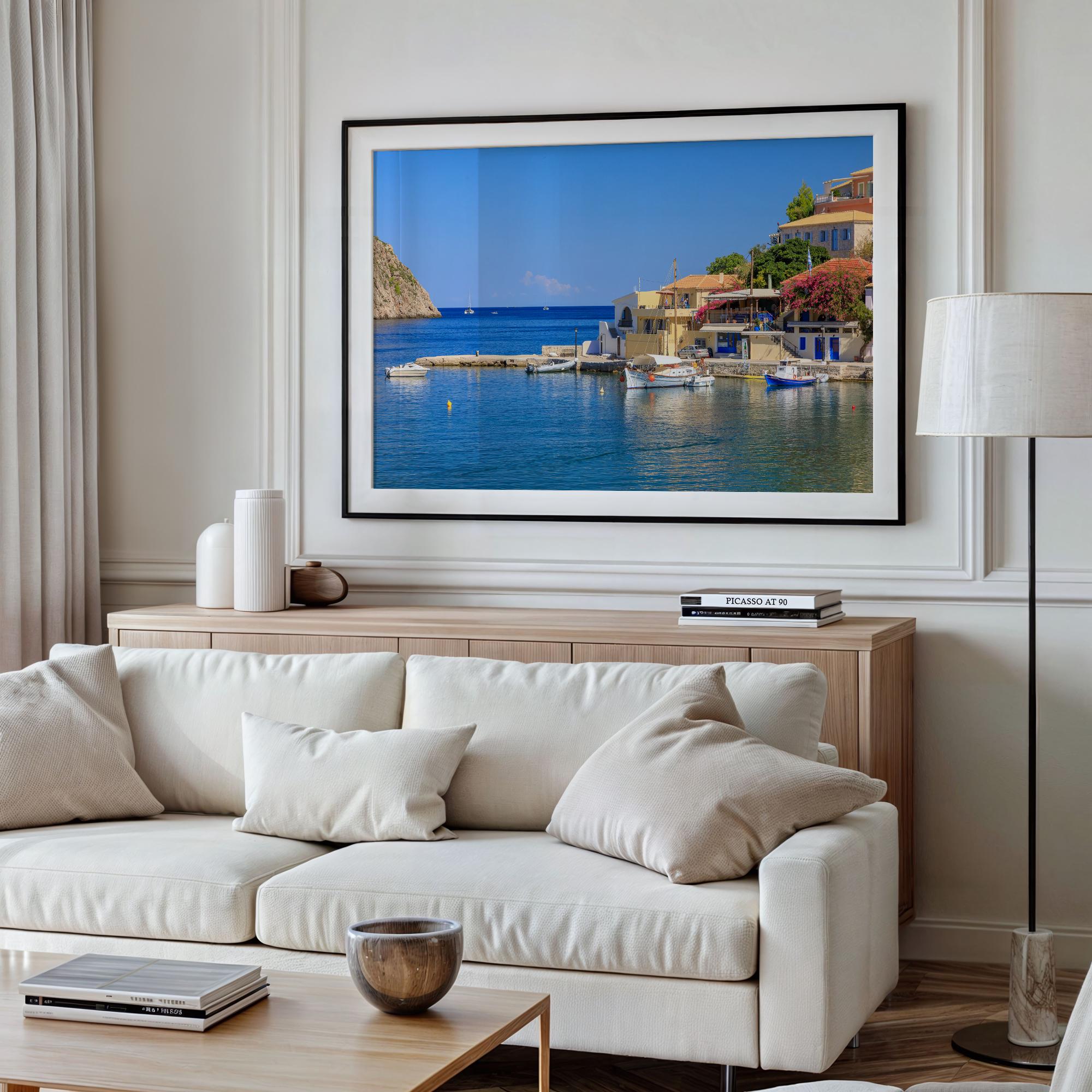Assos Village Harbour Print, Kefalonia - Image 9